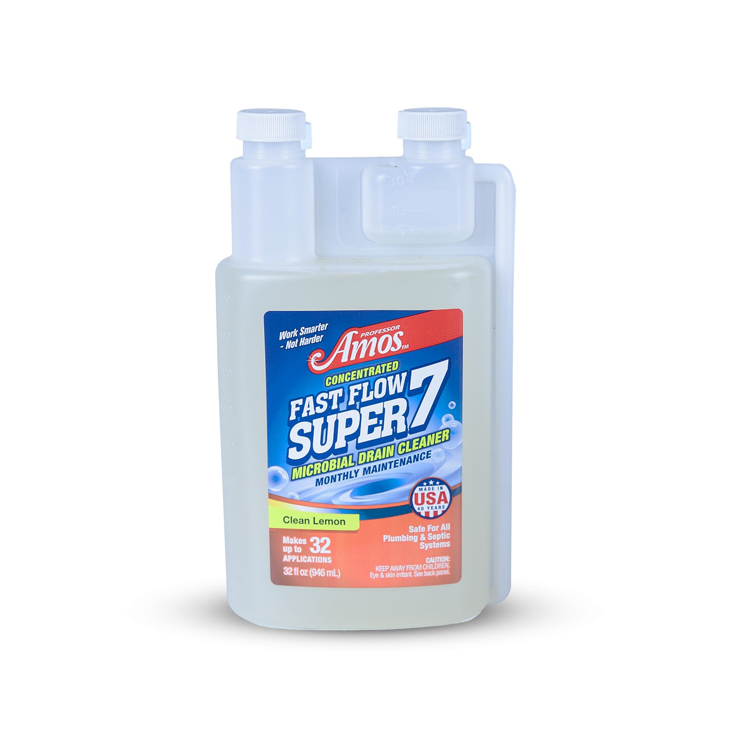 Professor Amos Fast Flow Super 7 Concentrated Natural Microbial Drain Cleaner – Monthly Maintenance
