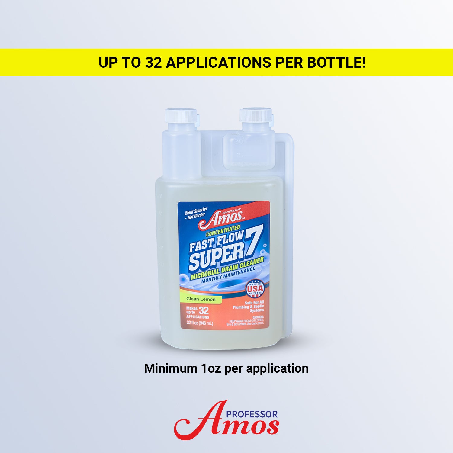 Fast Flow Super 7 Natural Microbial Drain Cleaner - Professor Amos USA