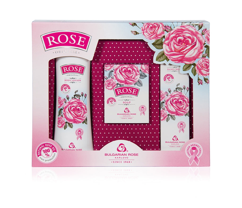 Bulgarian Rose 3 Piece Rose Gift Set - Body Lotion, Soap & Hand Cream