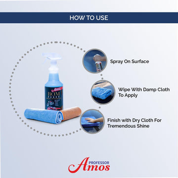 The B.O.M (Best Overall Method) Home, Auto And Bike, Clean, Polish, Protect & Enhance All In One Kit - Professor Amos USA