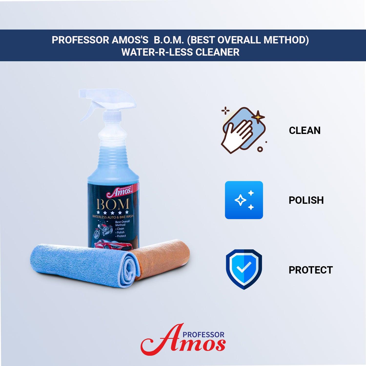 The B.O.M (Best Overall Method) Home, Auto And Bike, Clean, Polish, Protect & Enhance All In One Kit - Professor Amos USA